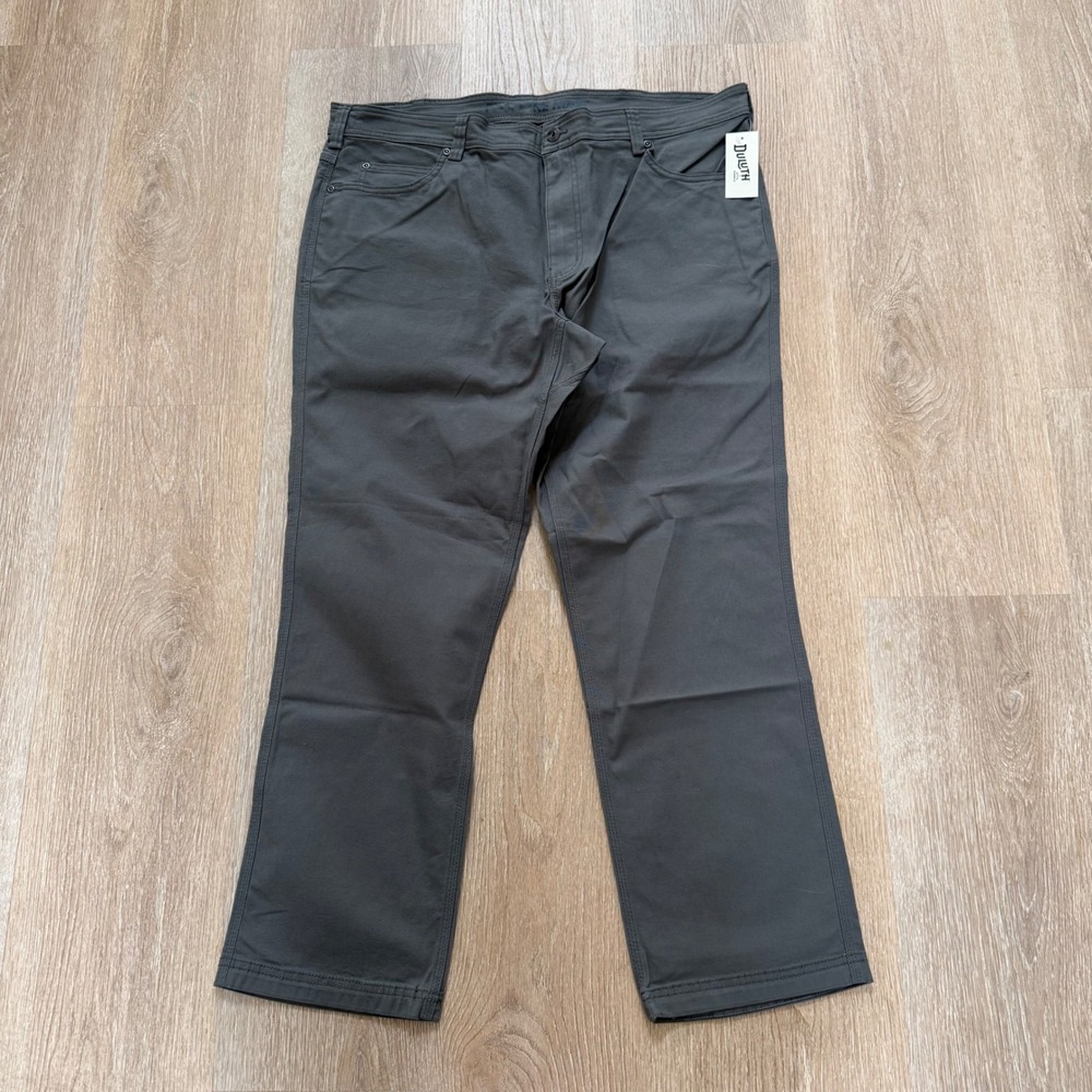 Duluth Flex Fire Hose Slim Fit Pants Mens 40x30‎ Gray 5-Pocket Workwear Canvas
